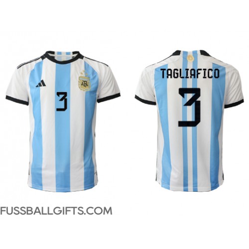 Argentinien Nicolas Tagliafico #3 Fußballbekleidung Heimtrikot WM 2022 Kurzarm